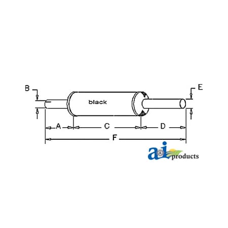 A & I Products MUFFLER 43" x7" x6.9" A-398512R2